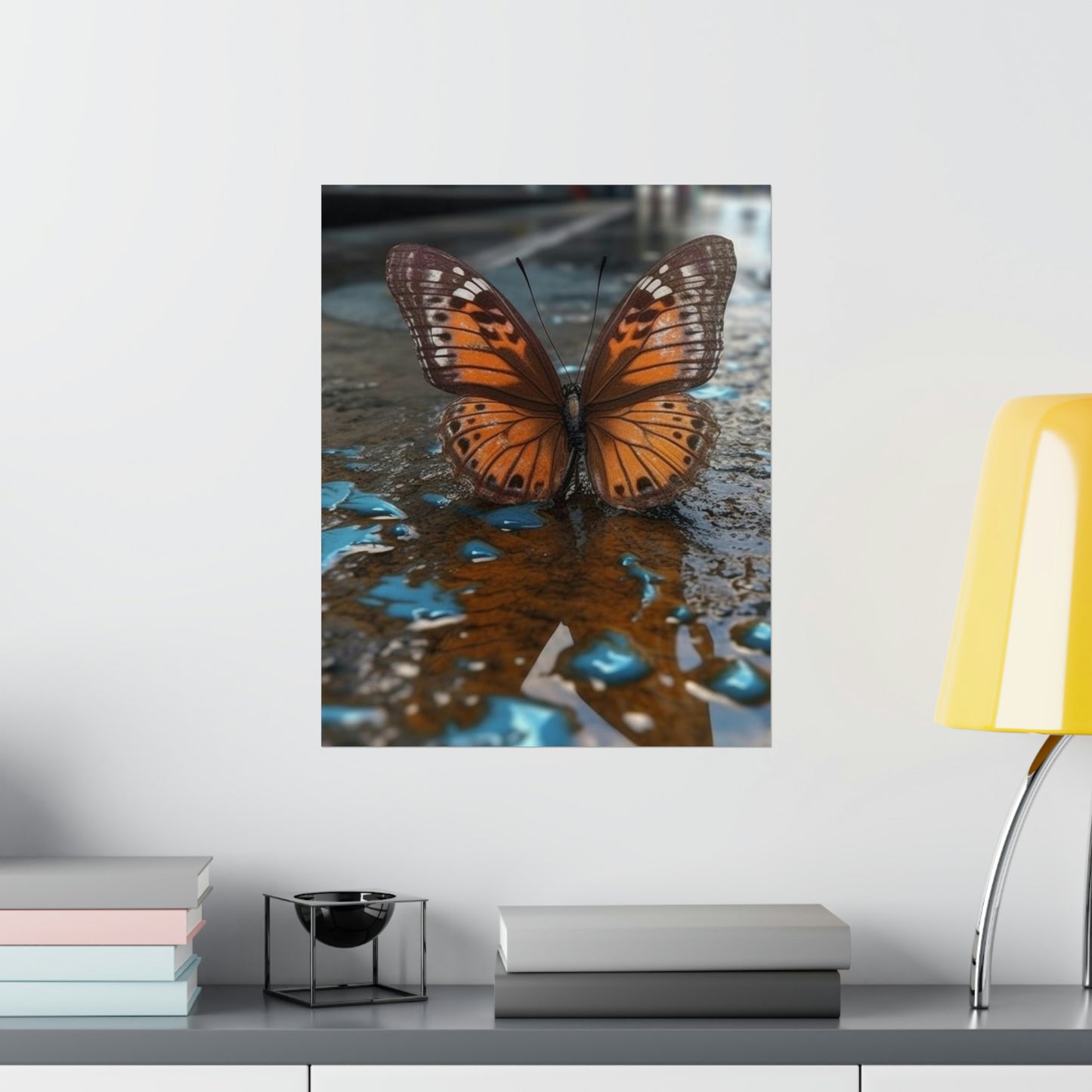 Premium Matte Vertical Posters Water Butterfly Street 2