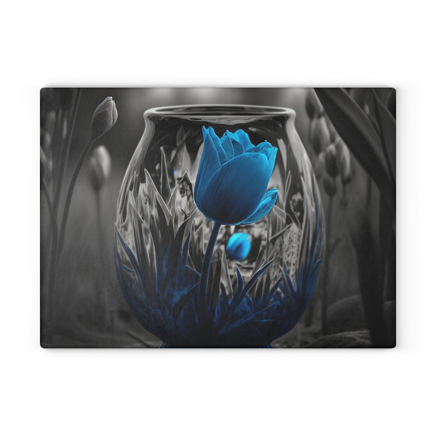 Glass Cutting Board Tulip Blue 6