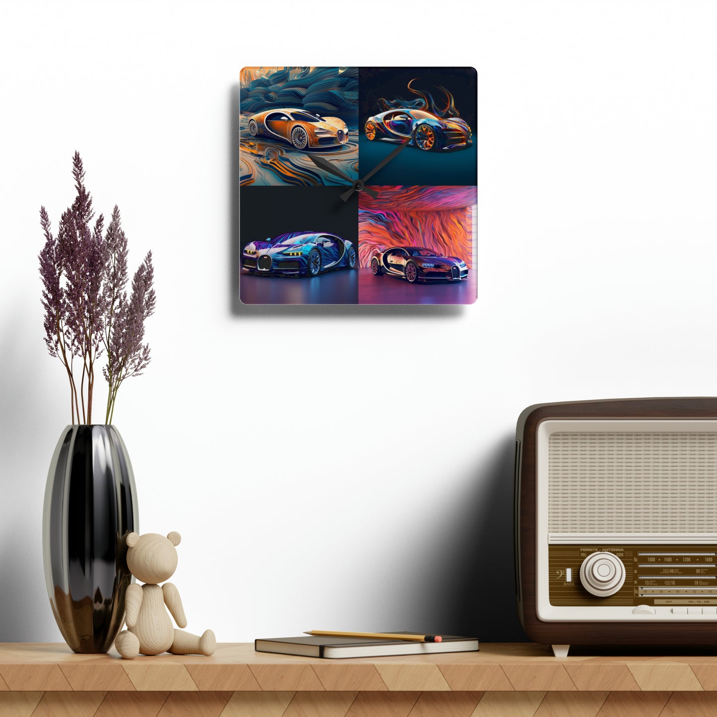 Acrylic Wall Clock Bugatti Abstract Flair 5