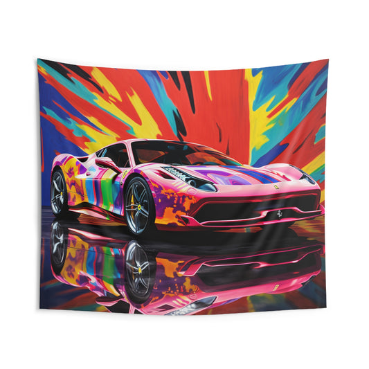 Indoor Wall Tapestries Hyper Colorfull Ferrari 3