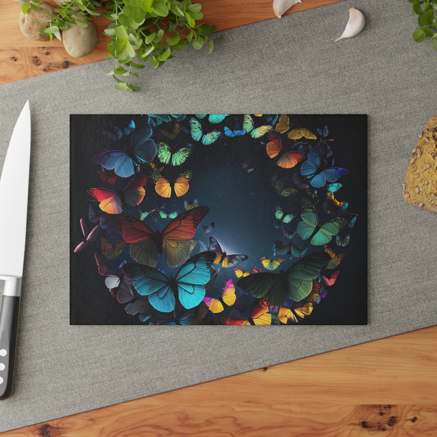 Glass Cutting Board Moon Butterfly 3