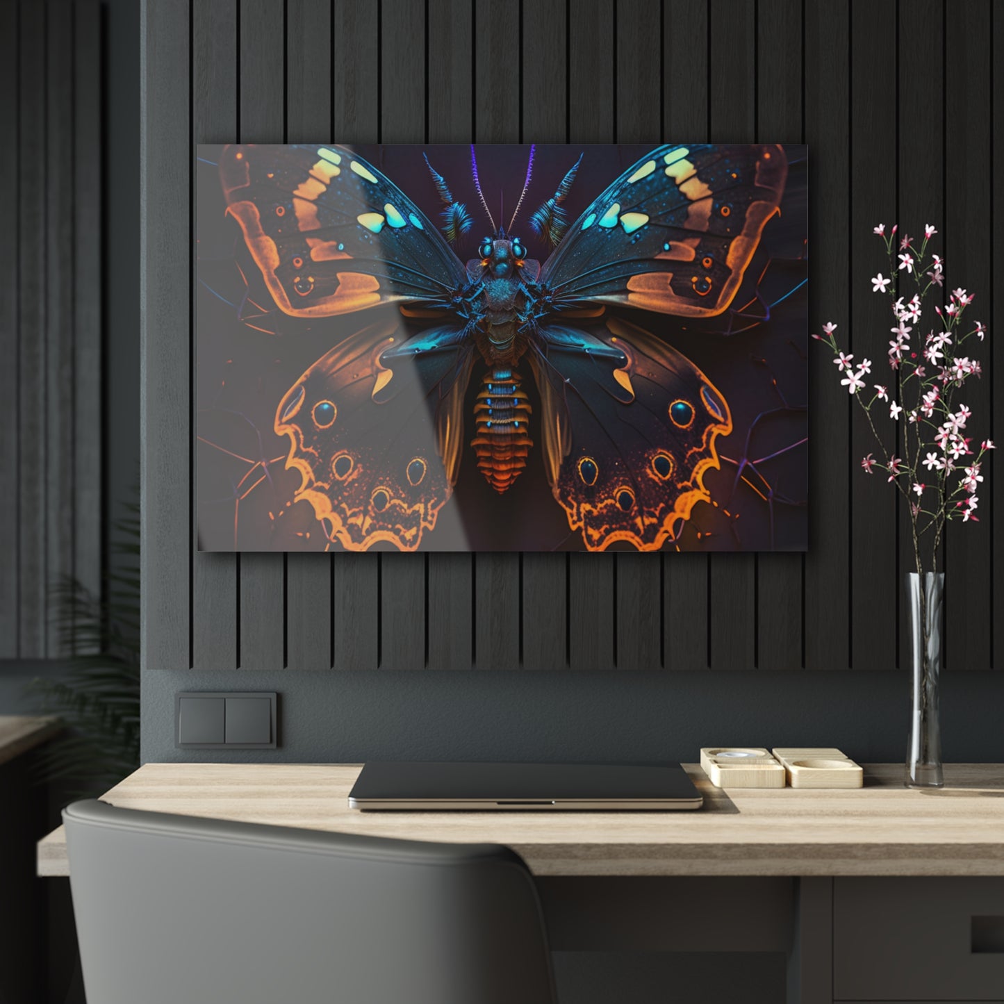 Acrylic Prints Neon Hue Butterfly 2