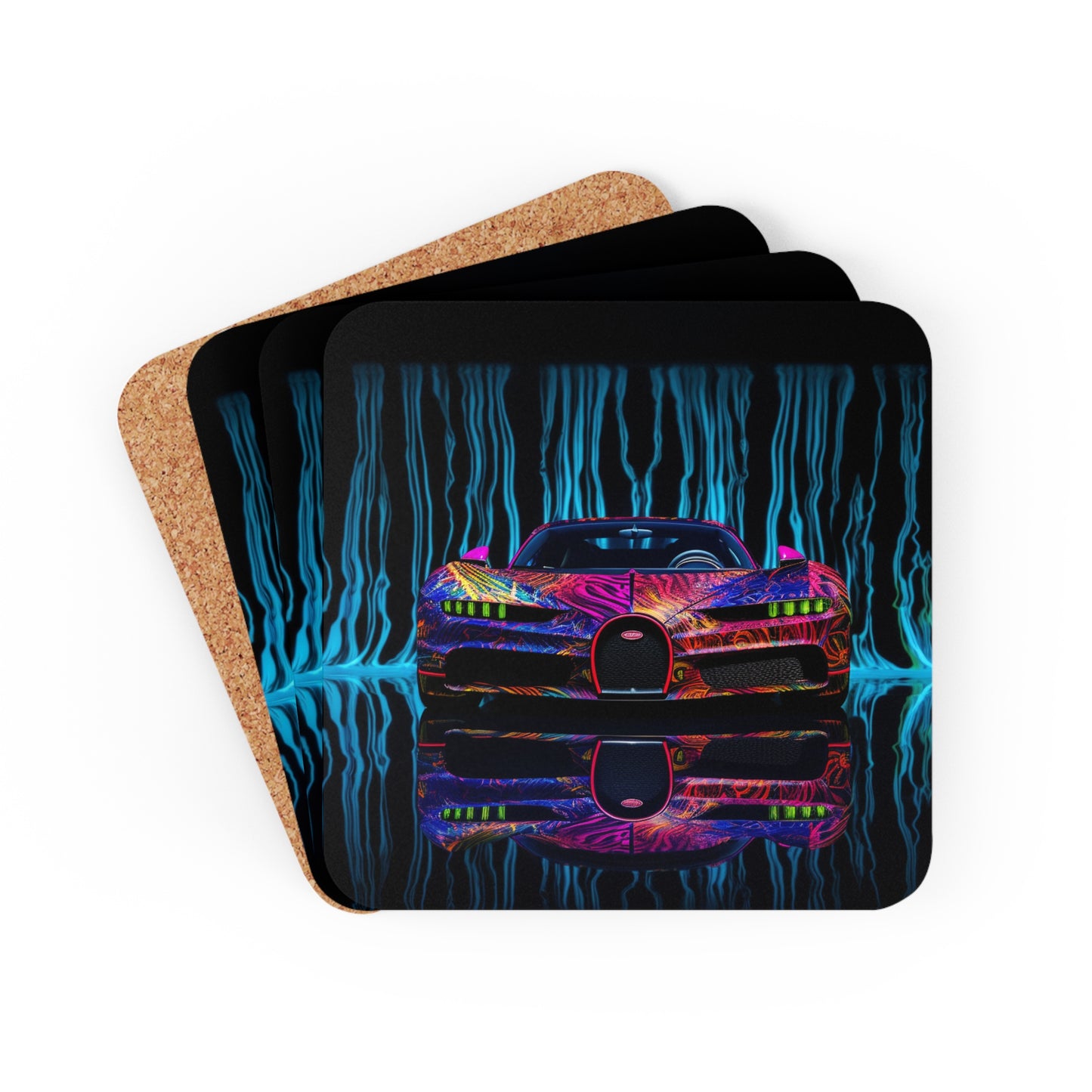 Corkwood Coaster Set Bugatti Water 3