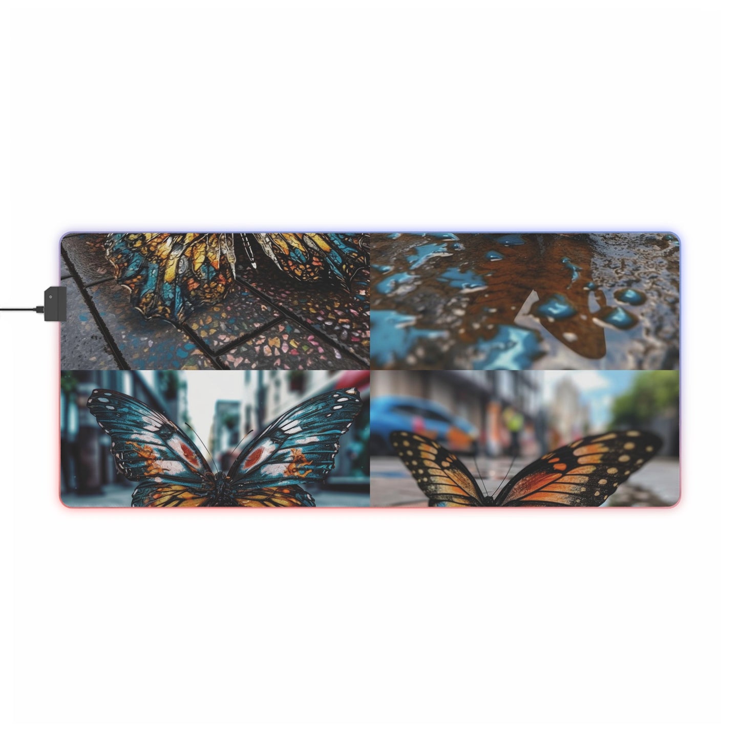 LED Gaming Mouse Pad Water Butterfly Street 5