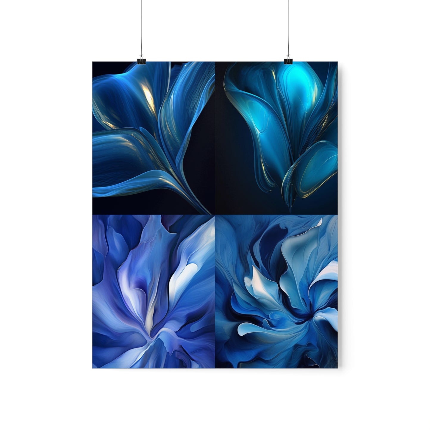 Premium Matte Vertical Posters Abstract Blue Tulip 5