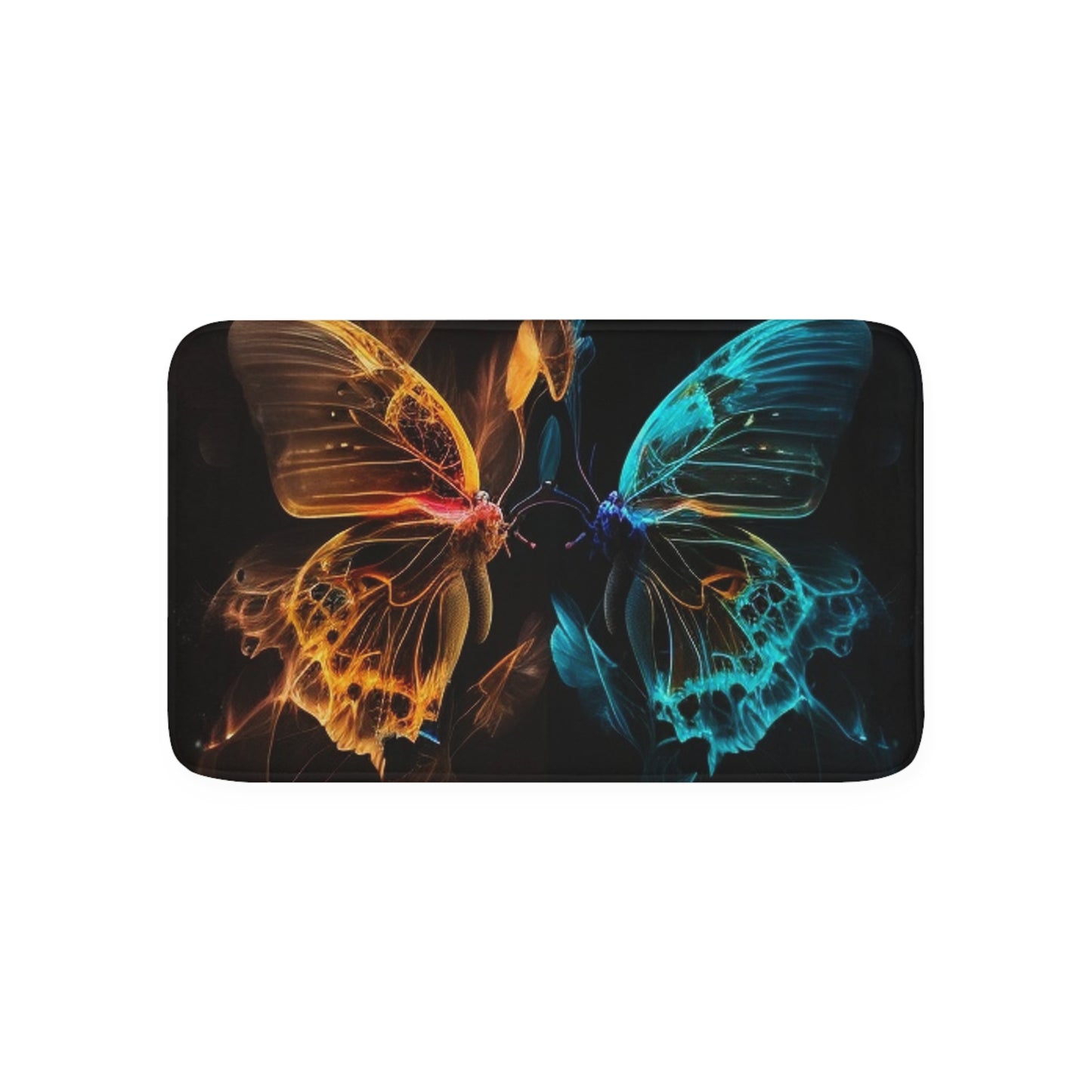 Memory Foam Bath Mat Kiss Neon Butterfly 2