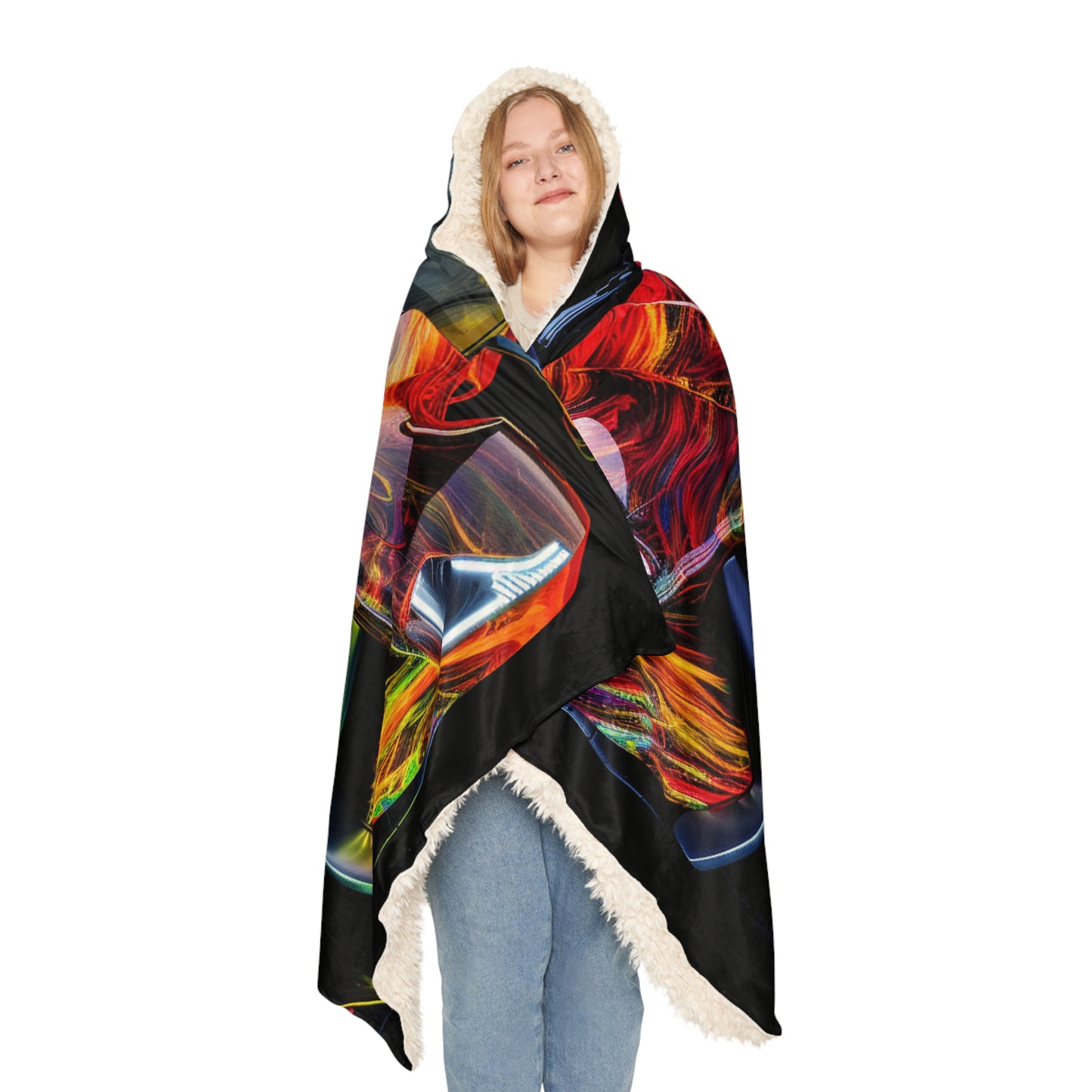 Snuggle Hooded Blanket Ferrari Neon 3