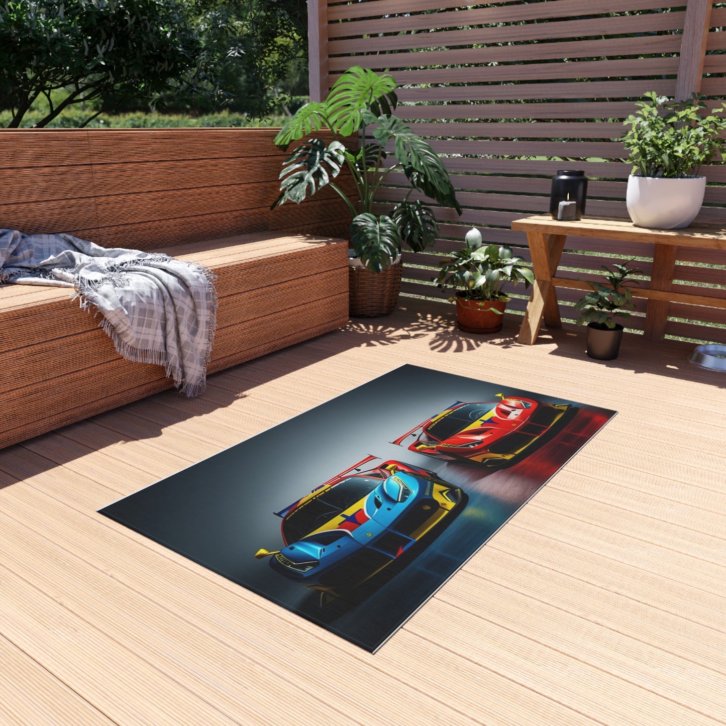 Outdoor Rug  Ferrari Red Blue 2