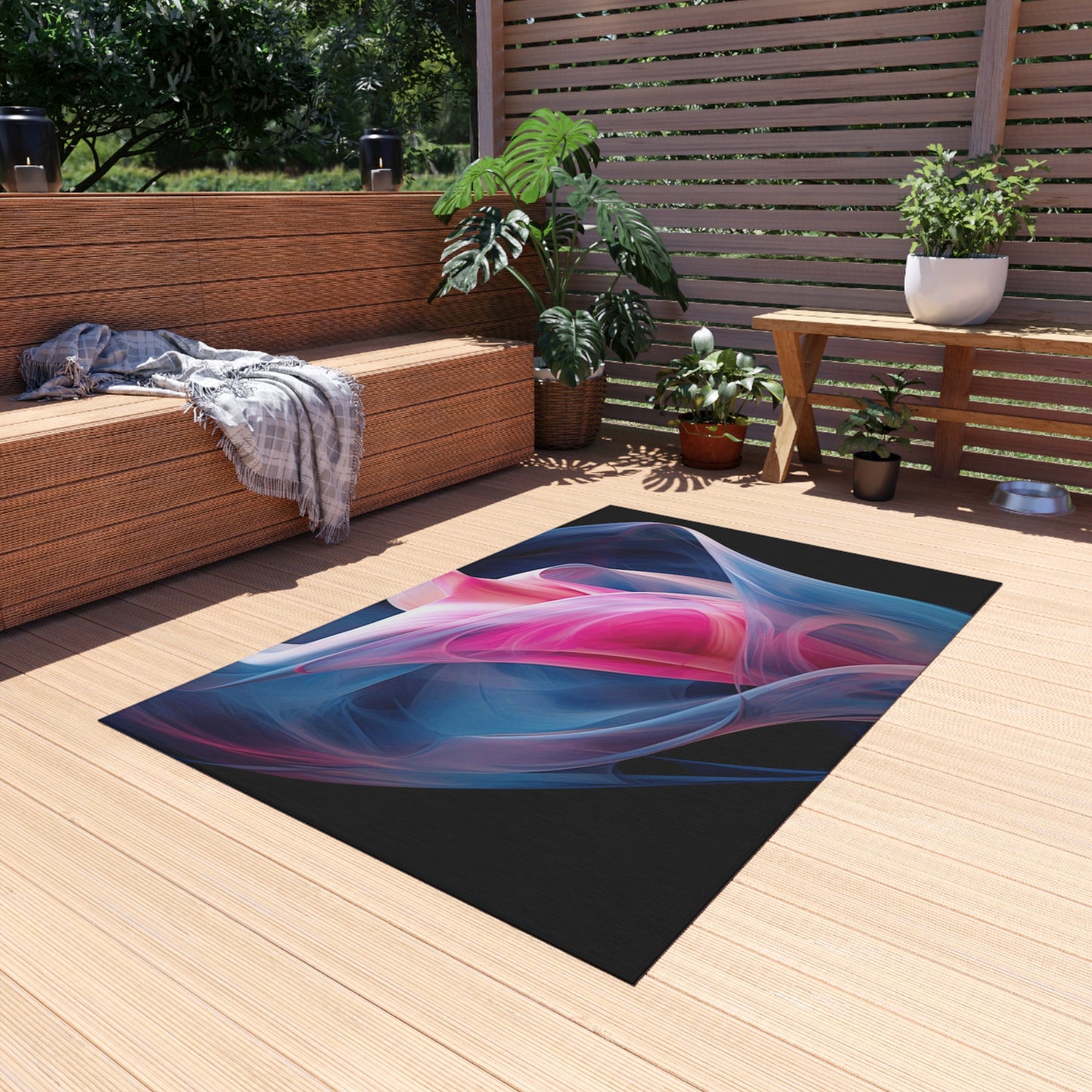 Outdoor Rug  Pink & Blue Tulip Rose 3