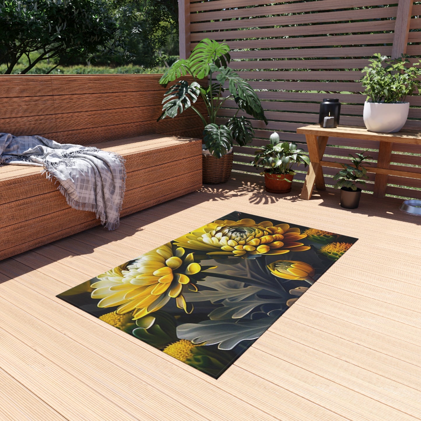 Outdoor Rug  Yellow Hermosas Flores Amarillas 2