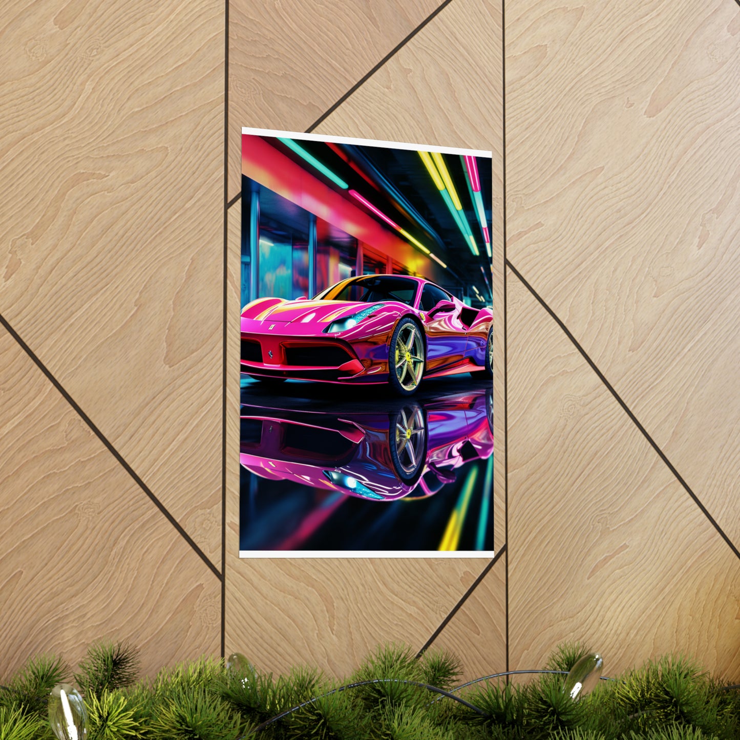 Premium Matte Vertical Posters Pink Macro Ferrari 4