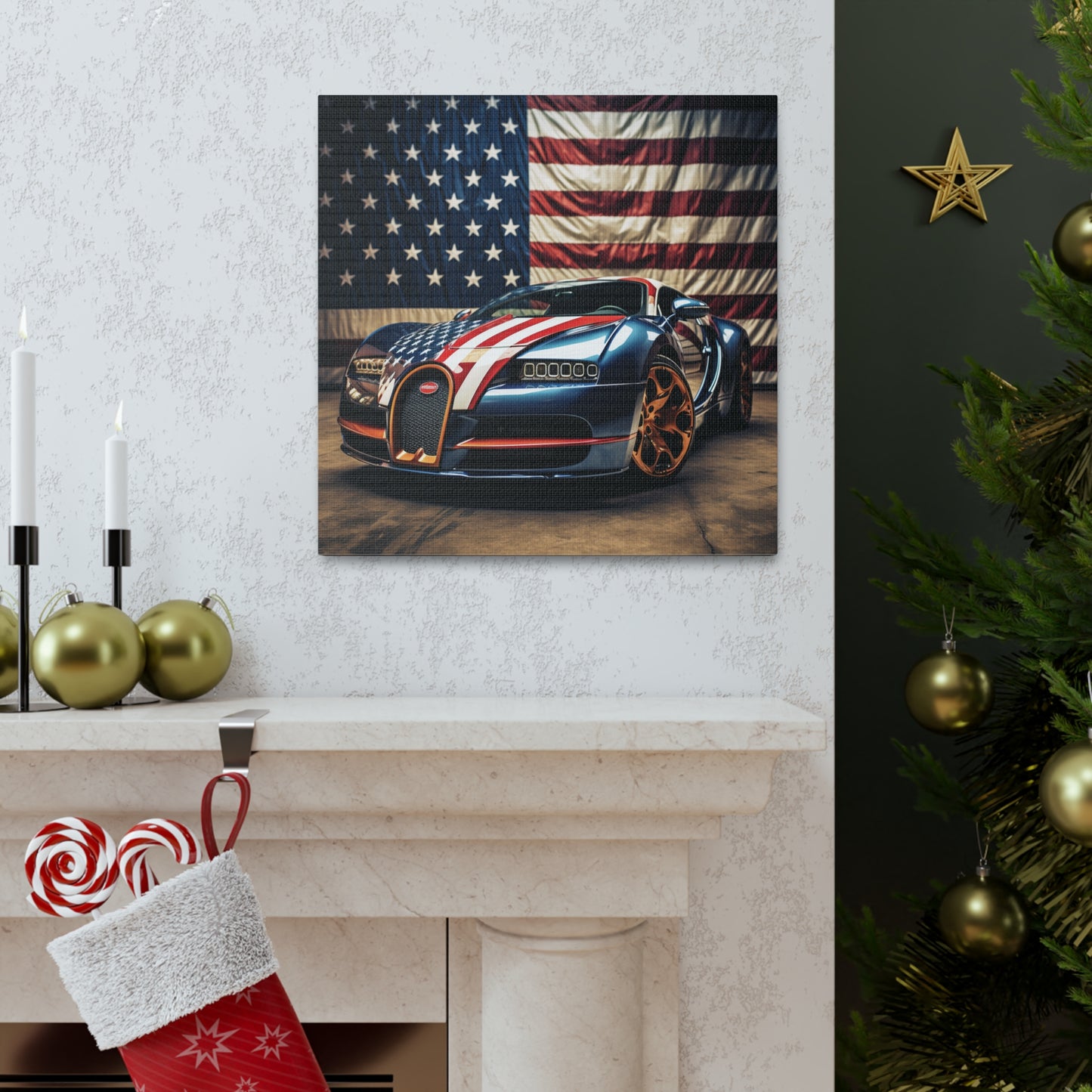 Canvas Gallery Wraps Bugatti Flag American 4