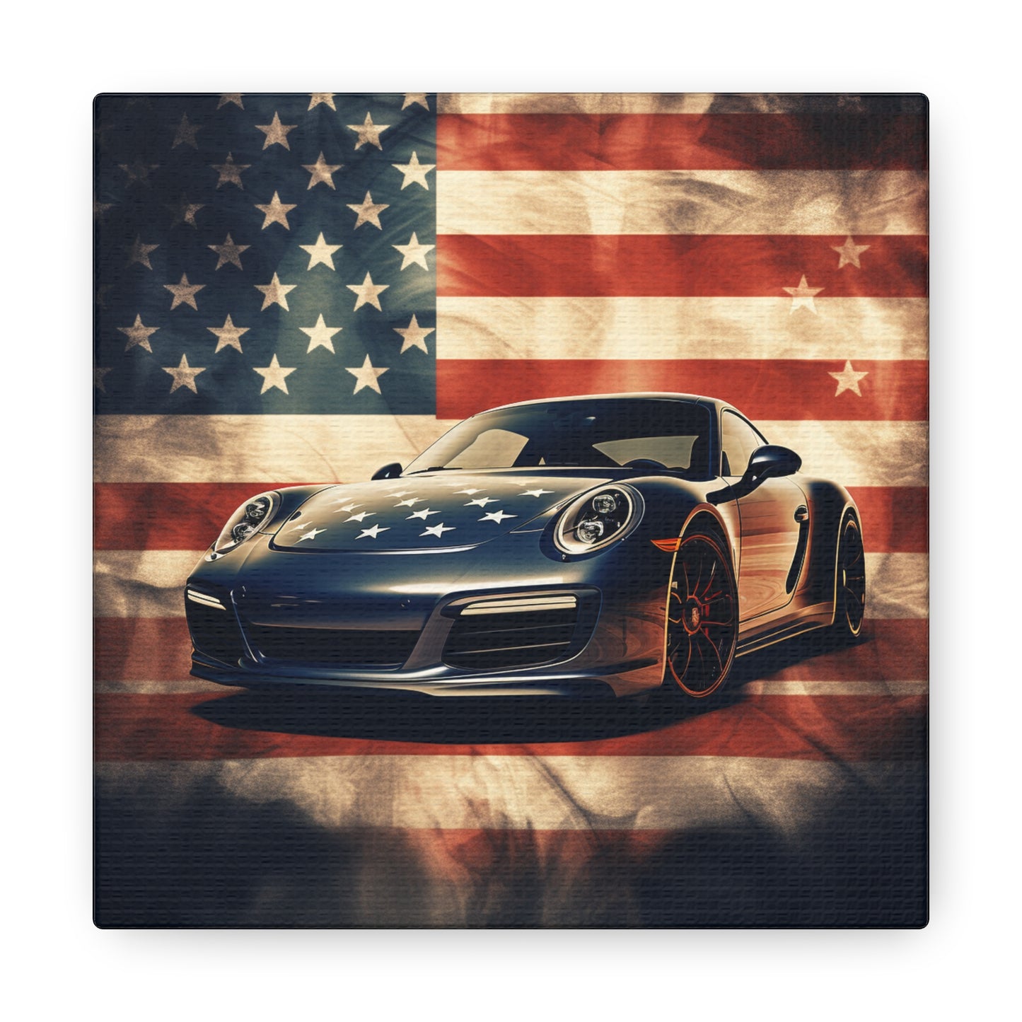 Canvas Gallery Wraps Abstract American Flag Background Porsche 3