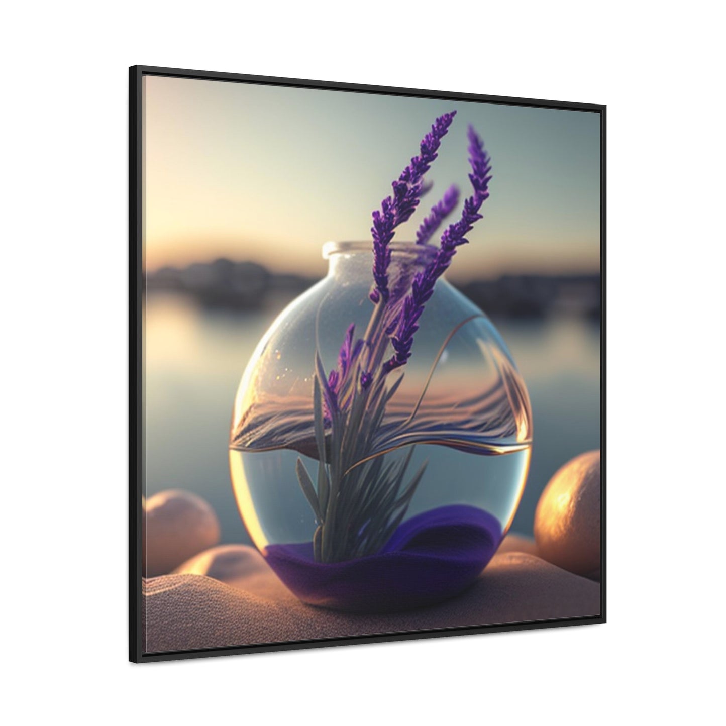 Gallery Canvas Wraps, Square Frame Lavender in a vase 3