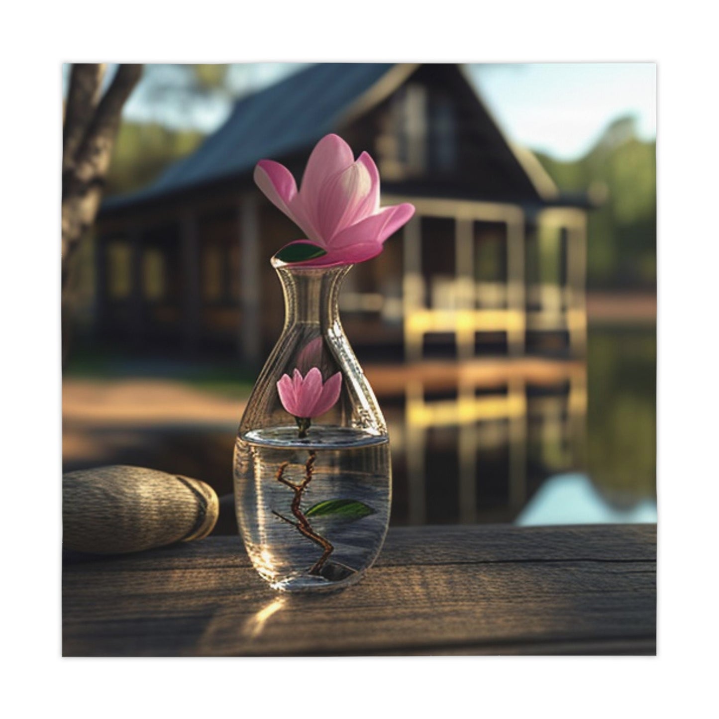 Tablecloth Magnolia in a Glass vase 4