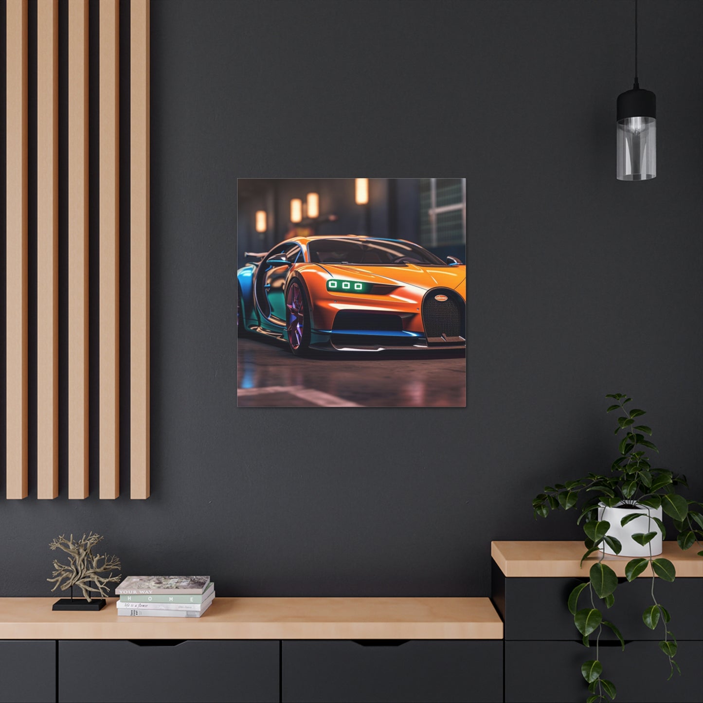 Canvas Gallery Wraps Hyper Bugatti Neon Chiron 1