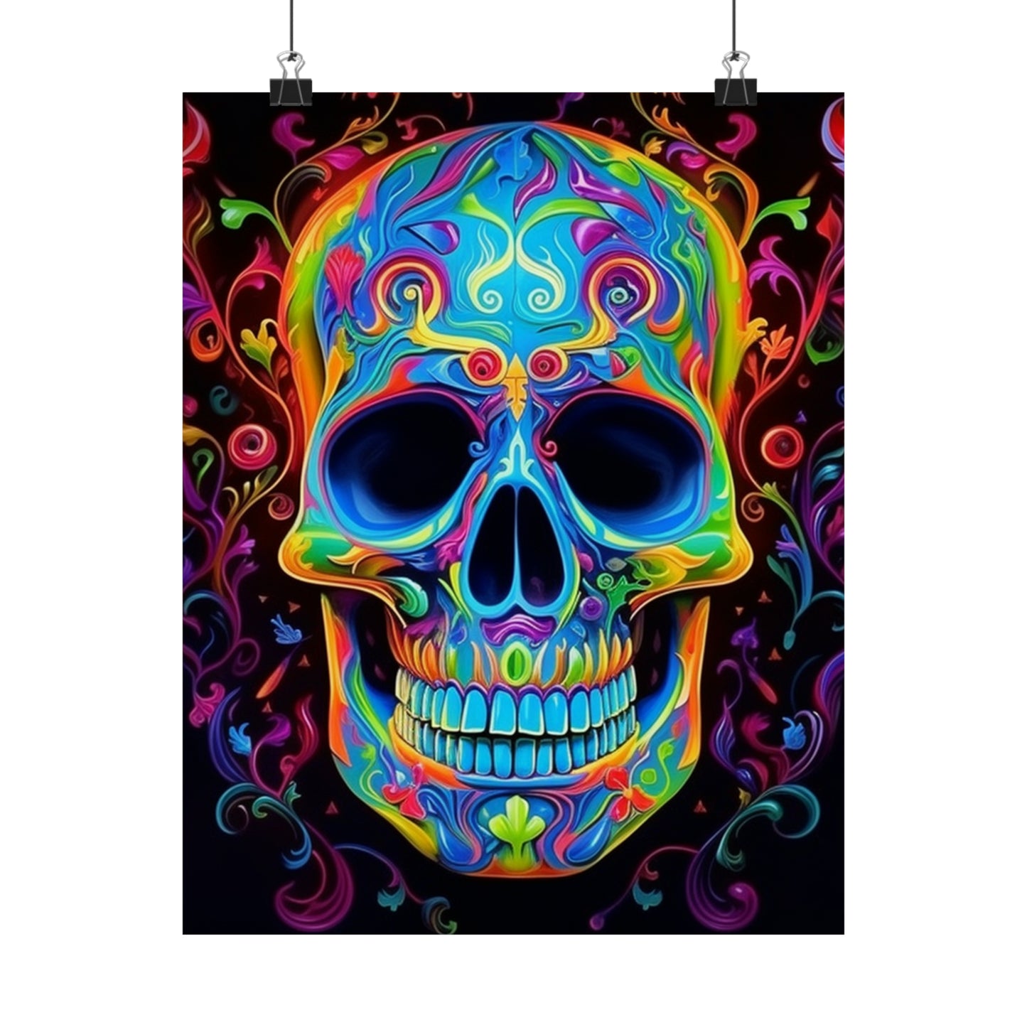 Premium Matte Vertical Posters Macro Skull Color 4