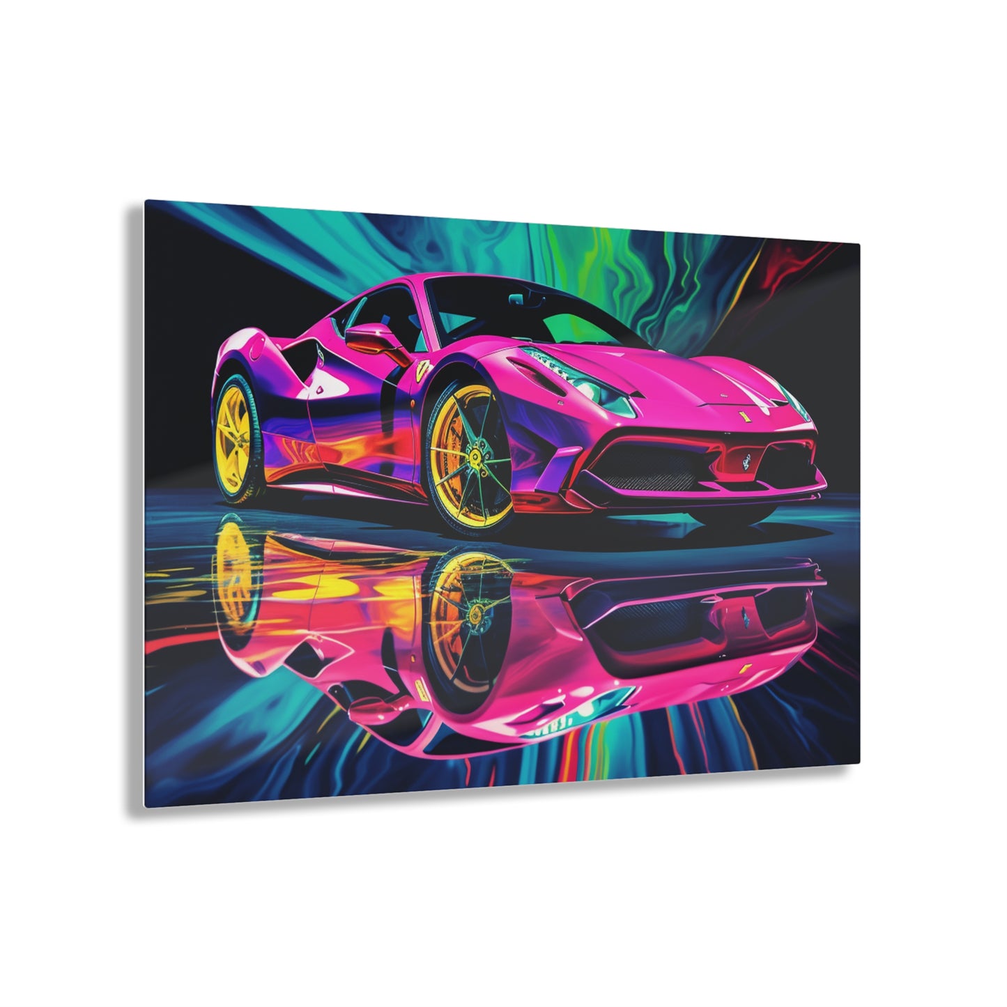 Acrylic Prints Pink Ferrari Macro 4