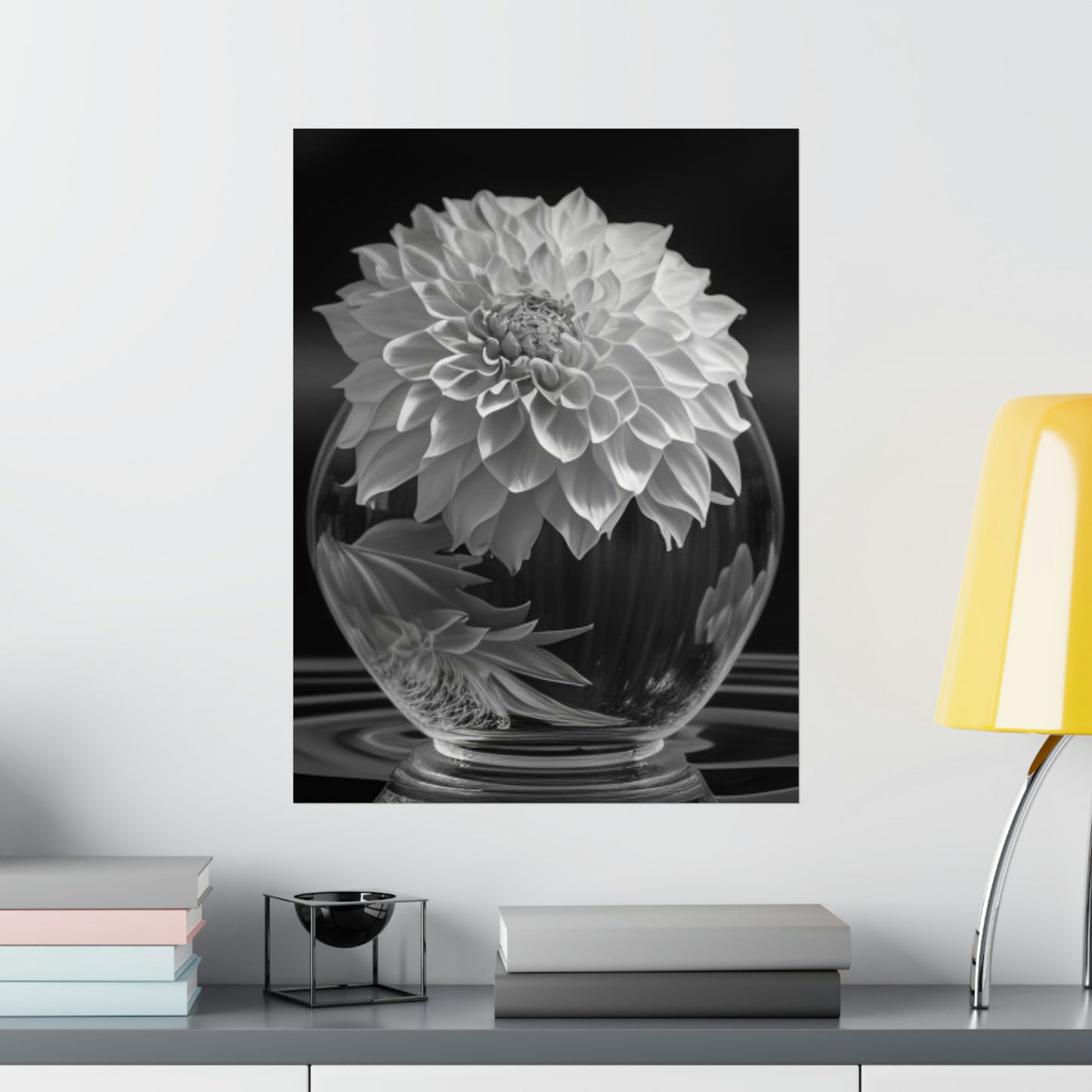 Premium Matte Vertical Posters White Dahlia 1