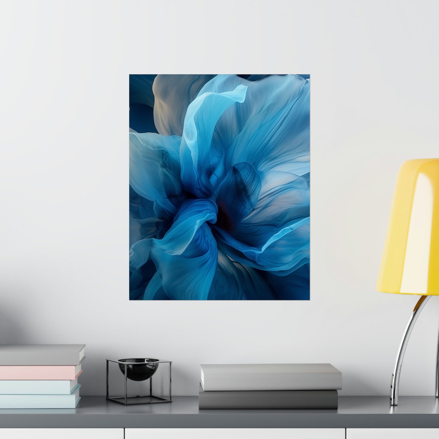 Premium Matte Vertical Posters Blue Tluip Abstract 2