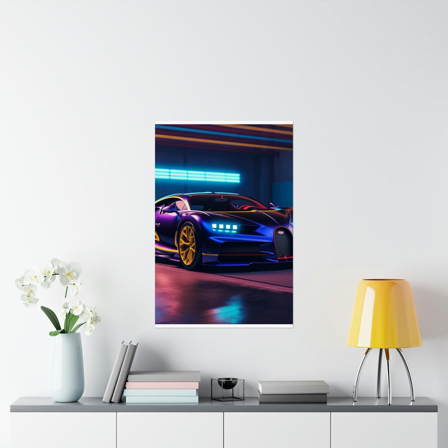 Premium Matte Vertical Posters Hyper Bugatti Neon Chiron 4