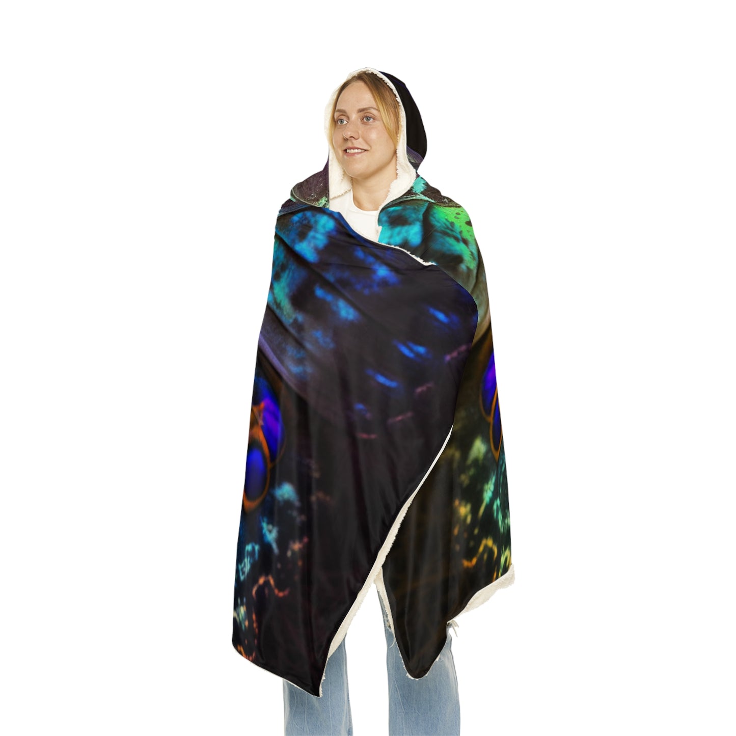 Snuggle Hooded Blanket Neon Hue Butterfly 3