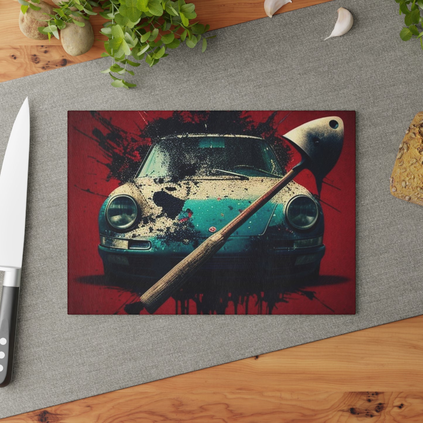 Glass Cutting Board Porsche Abstract 1