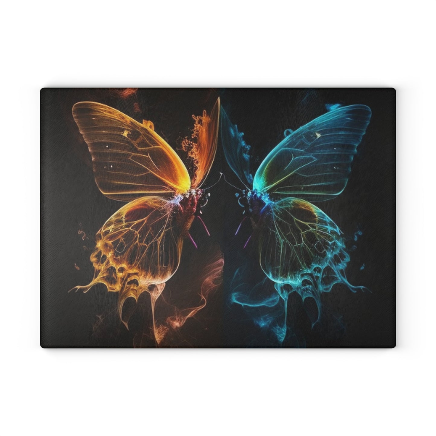 Glass Cutting Board Kiss Neon Butterfly 1