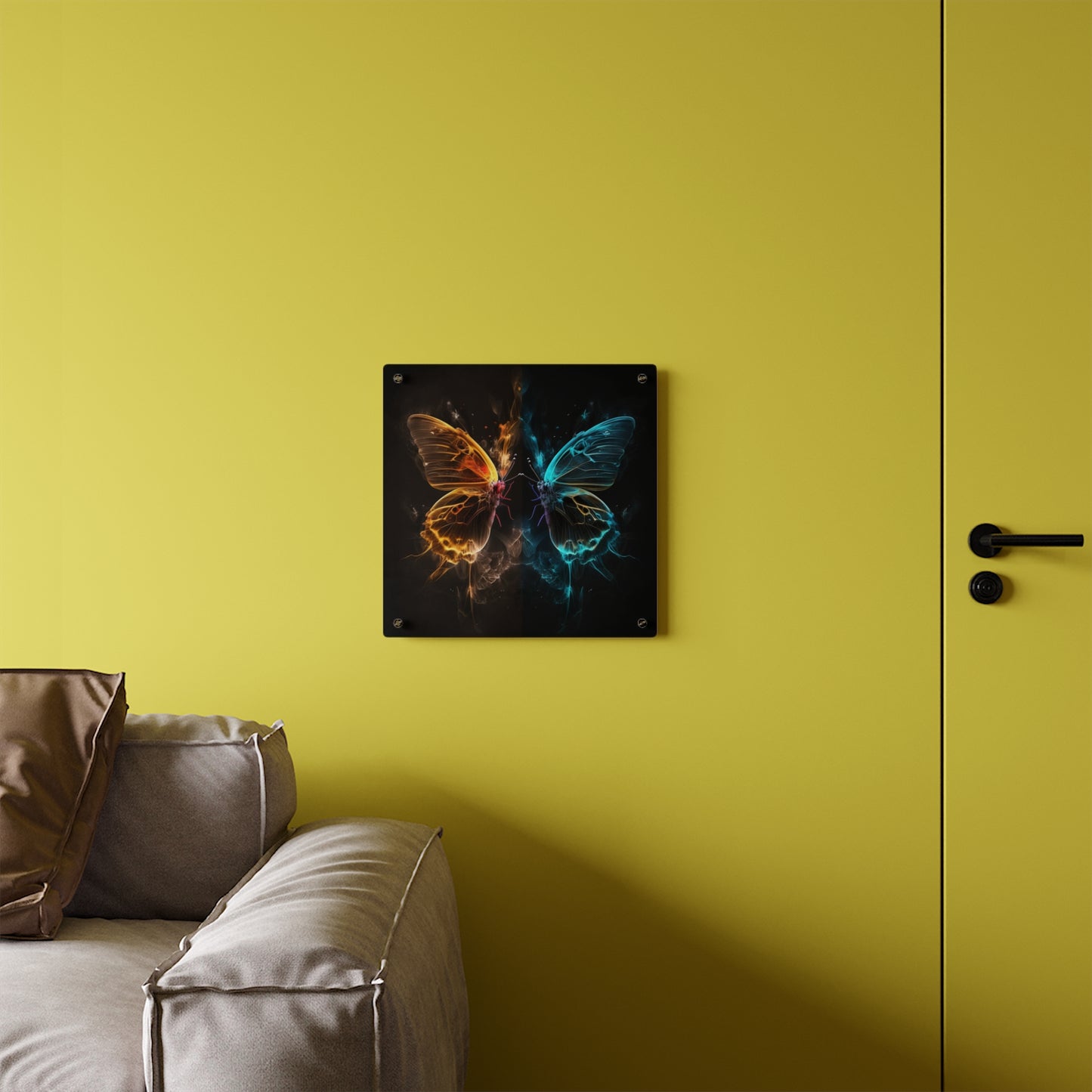 Acrylic Wall Art Panels Kiss Neon Butterfly 7