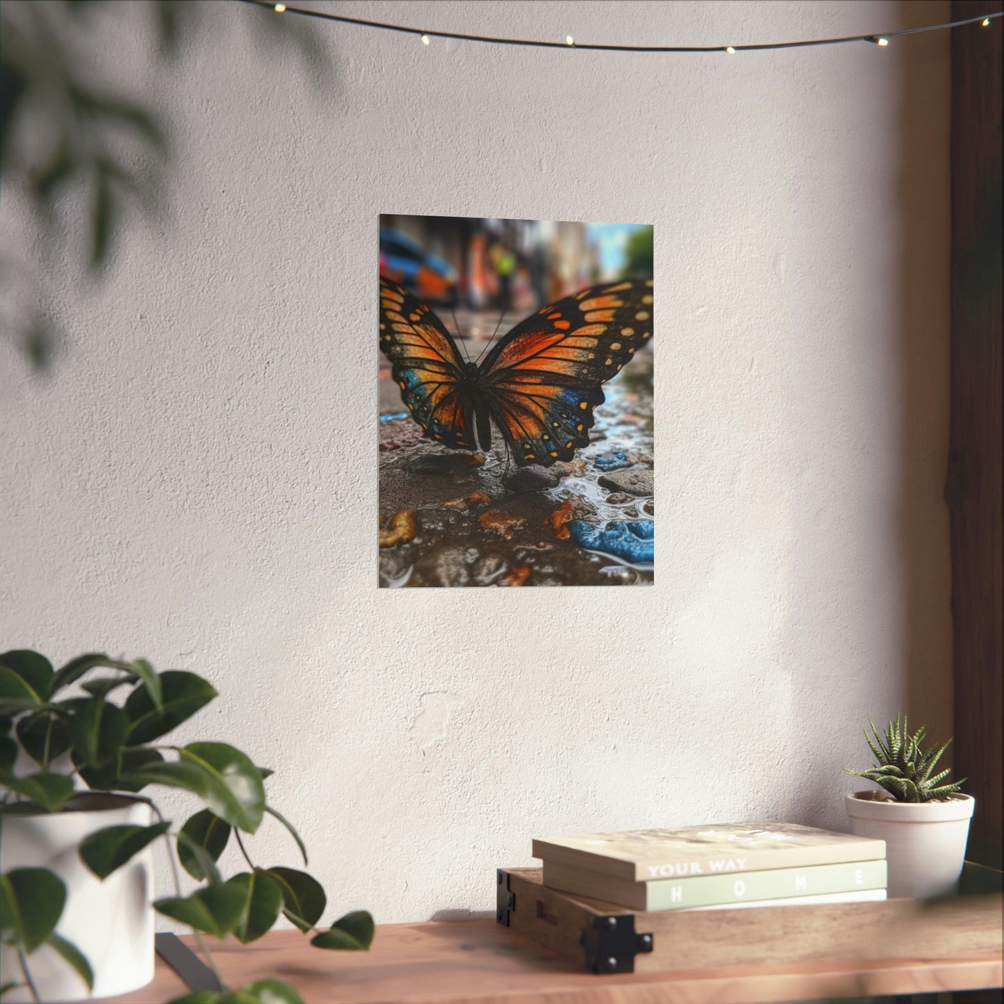 Premium Matte Vertical Posters Water Butterfly Street 4