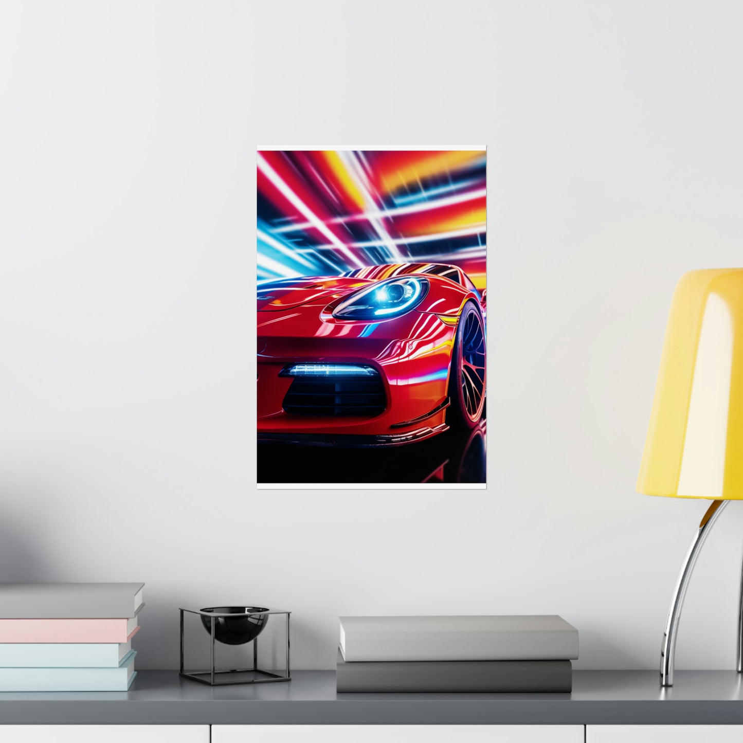 Premium Matte Vertical Posters Macro Flag Ferrari 1