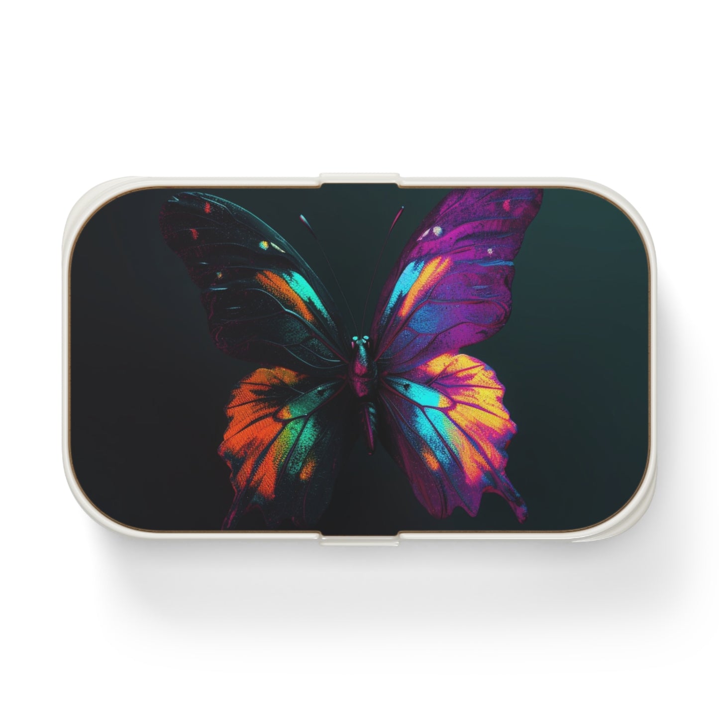 Bento Lunch Box Hyper Colorful Butterfly Purple 3