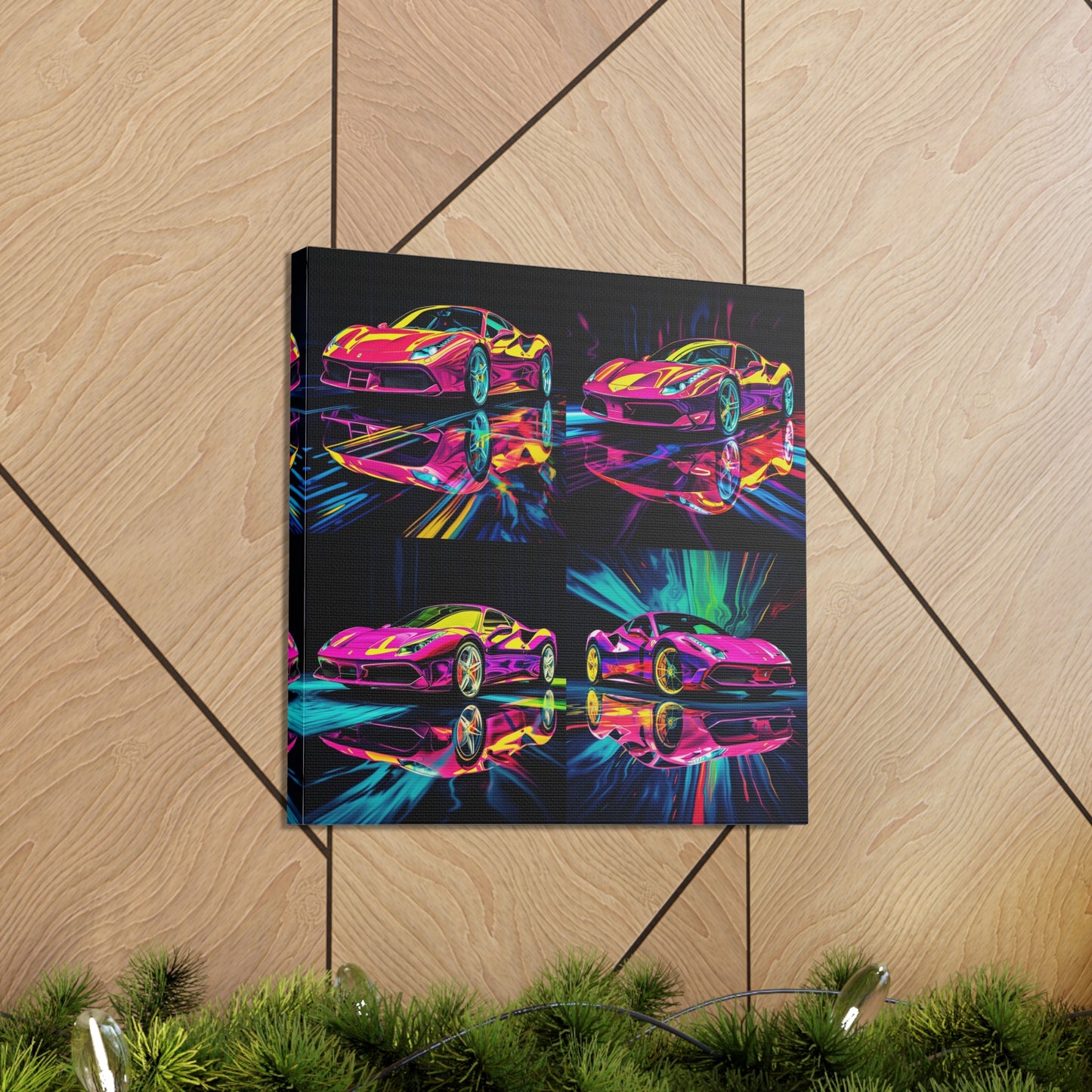 Canvas Gallery Wraps Pink Ferrari Macro 5