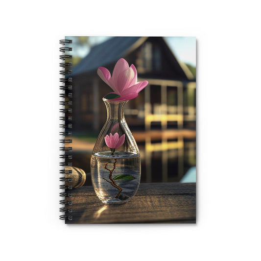 Spiral Notebook - Ruled Line Magnolia in a Glass vase 4