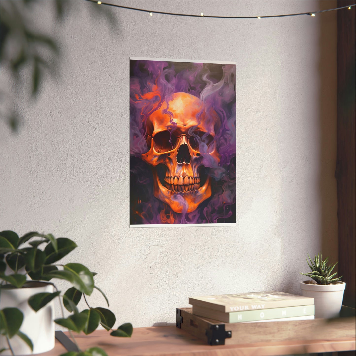 Premium Matte Vertical Posters Skull Flames 4