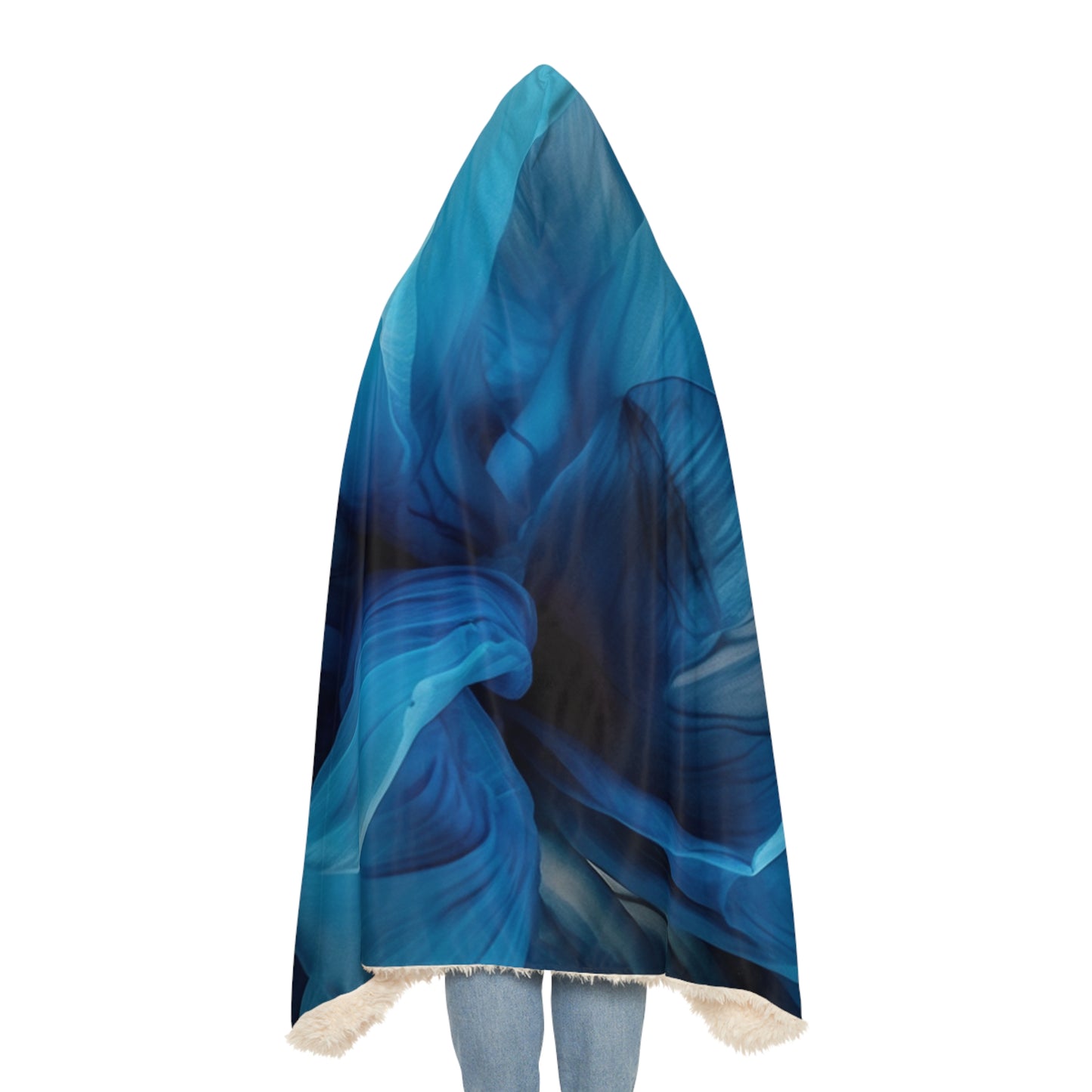 Snuggle Hooded Blanket Blue Tluip Abstract 2