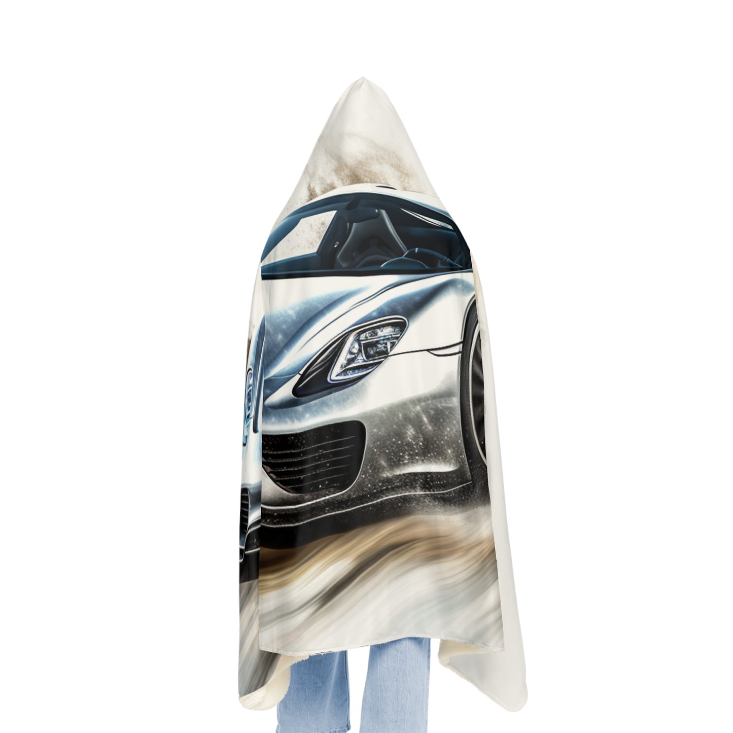 Snuggle Hooded Blanket 918 Spyder white background driving fast with water splashing 2