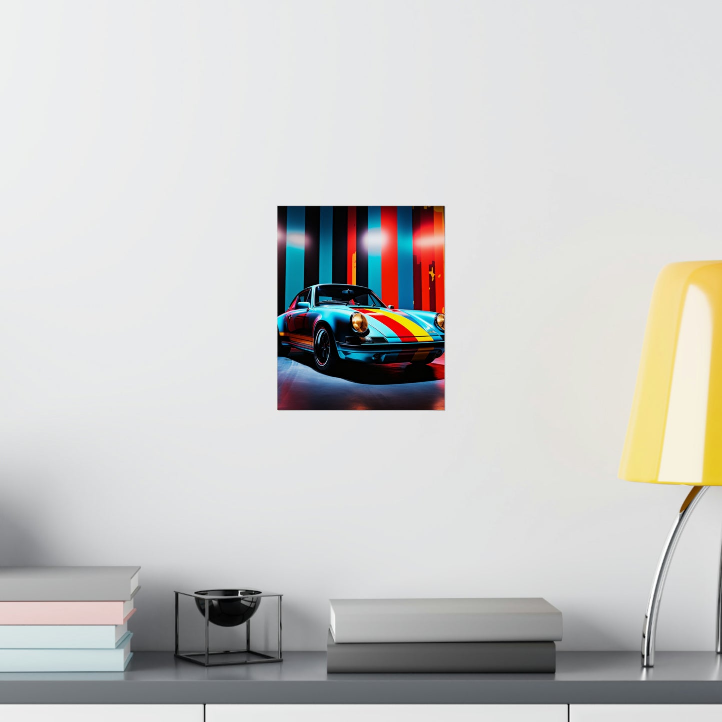 Premium Matte Vertical Posters Macro American Flag Porsche 3