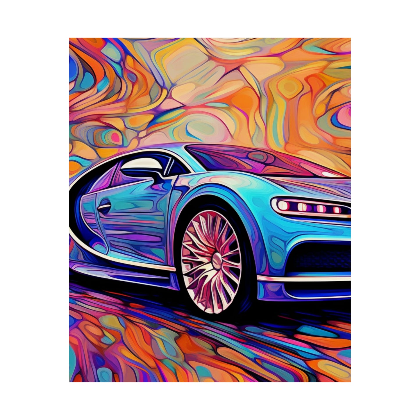 Premium Matte Vertical Posters Bugatti Abstract Concept 3