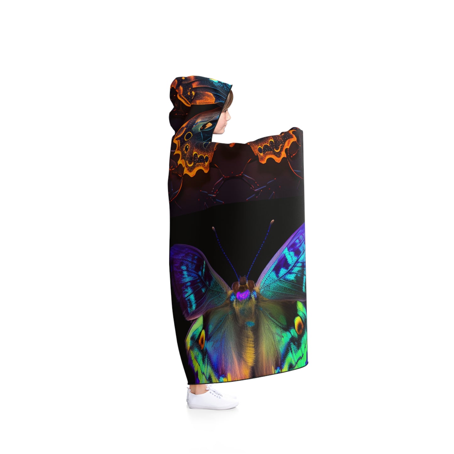 Hooded Blanket Neon Hue Butterfly 5