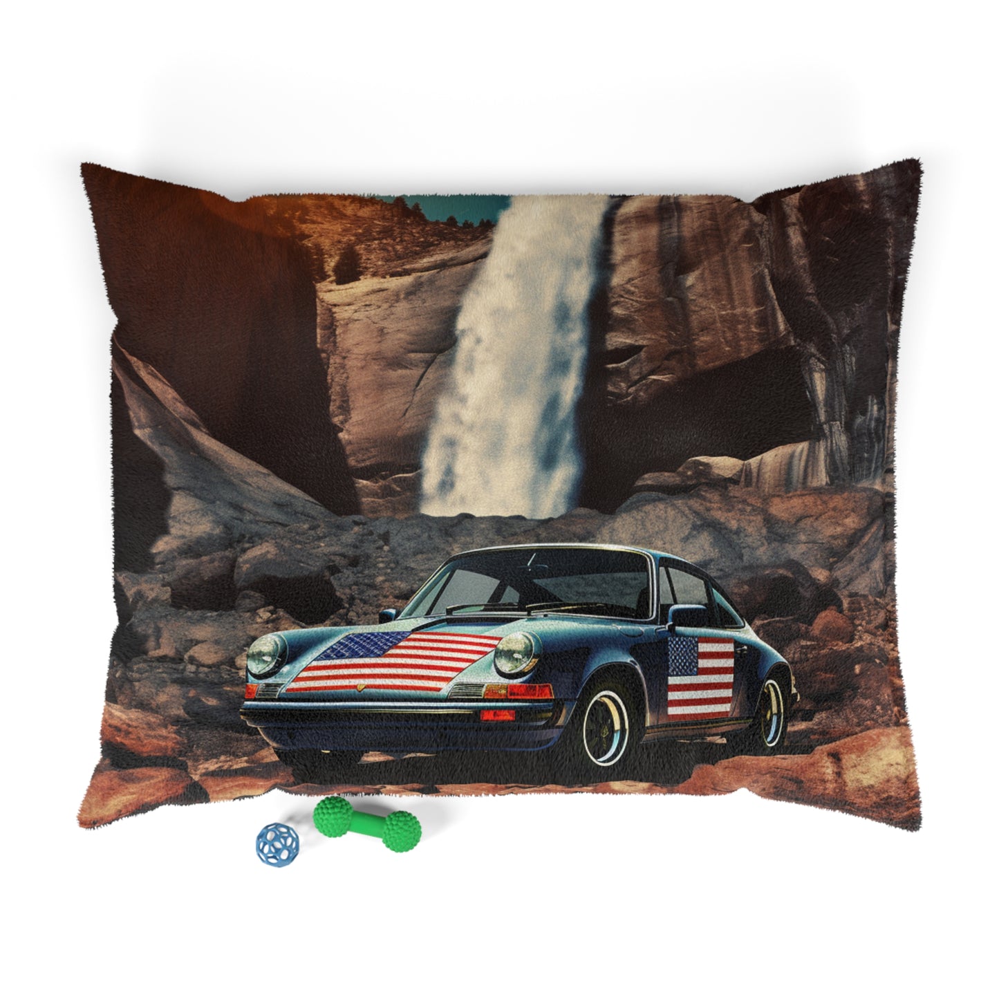 Pet Bed American Flag Porsche Abstract 2