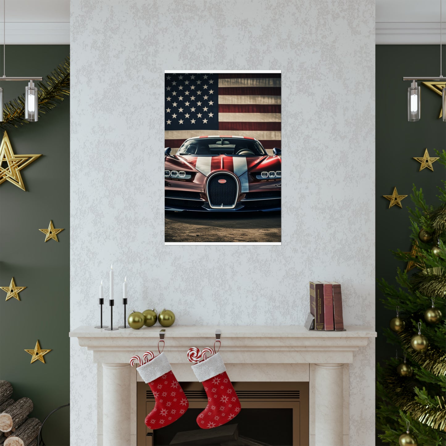 Premium Matte Vertical Posters Bugatti Flag 1