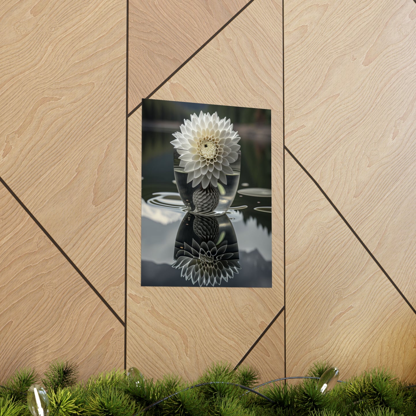 Premium Matte Vertical Posters White Dahlia 3