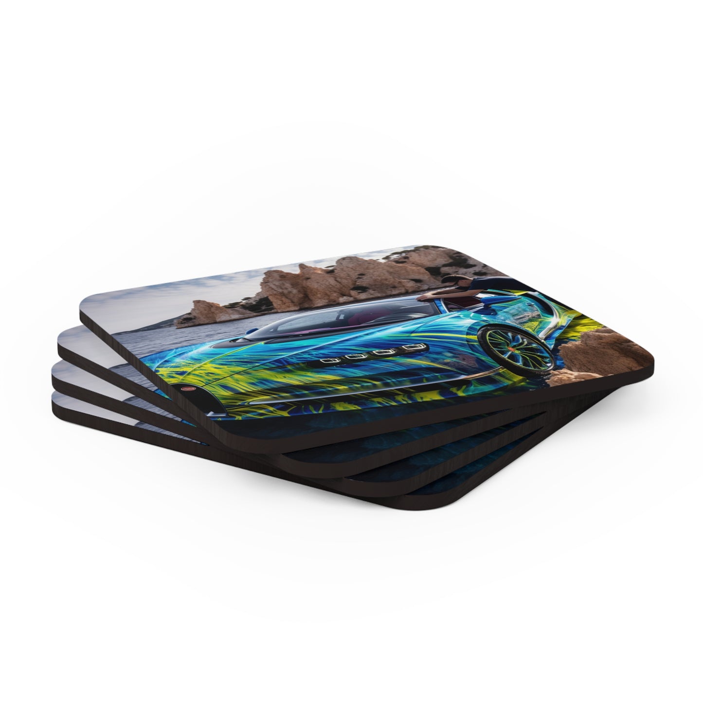 Corkwood Coaster Set Bugatti Water 1