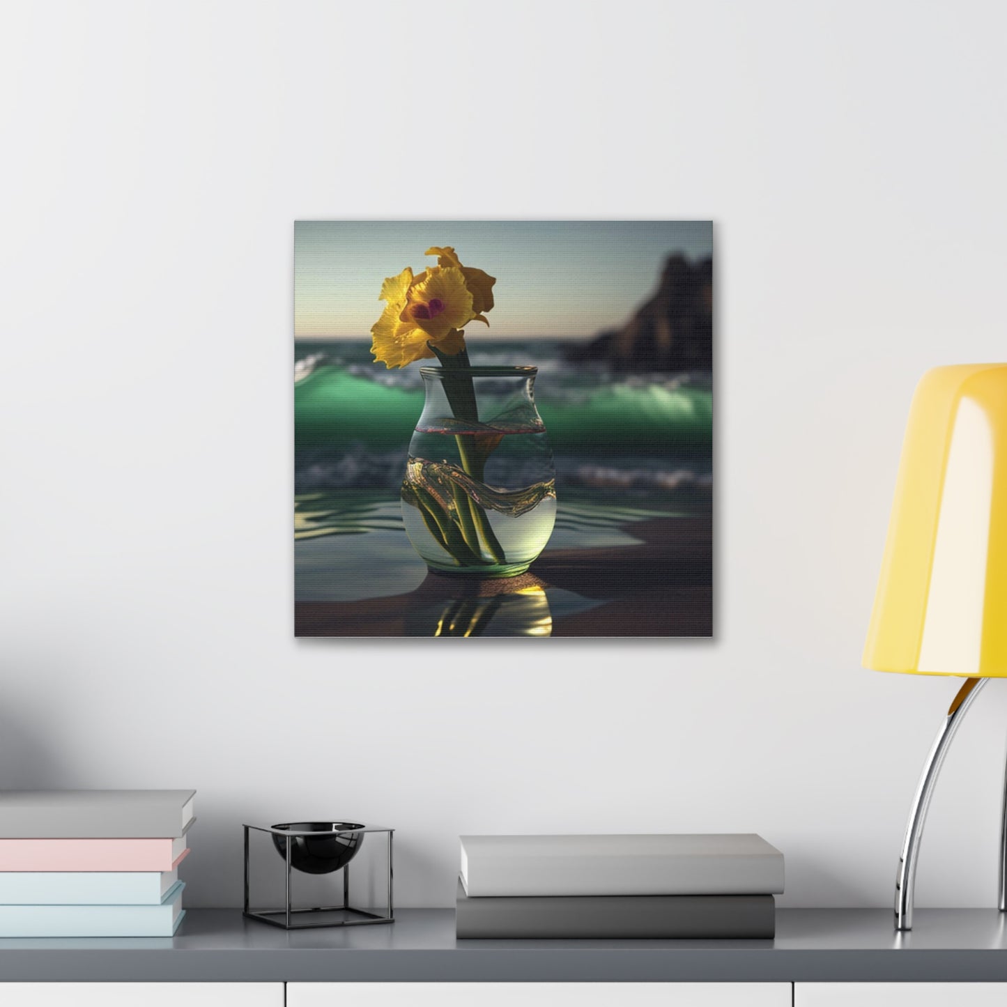 Canvas Gallery Wraps Yellow Gladiolus glass 1