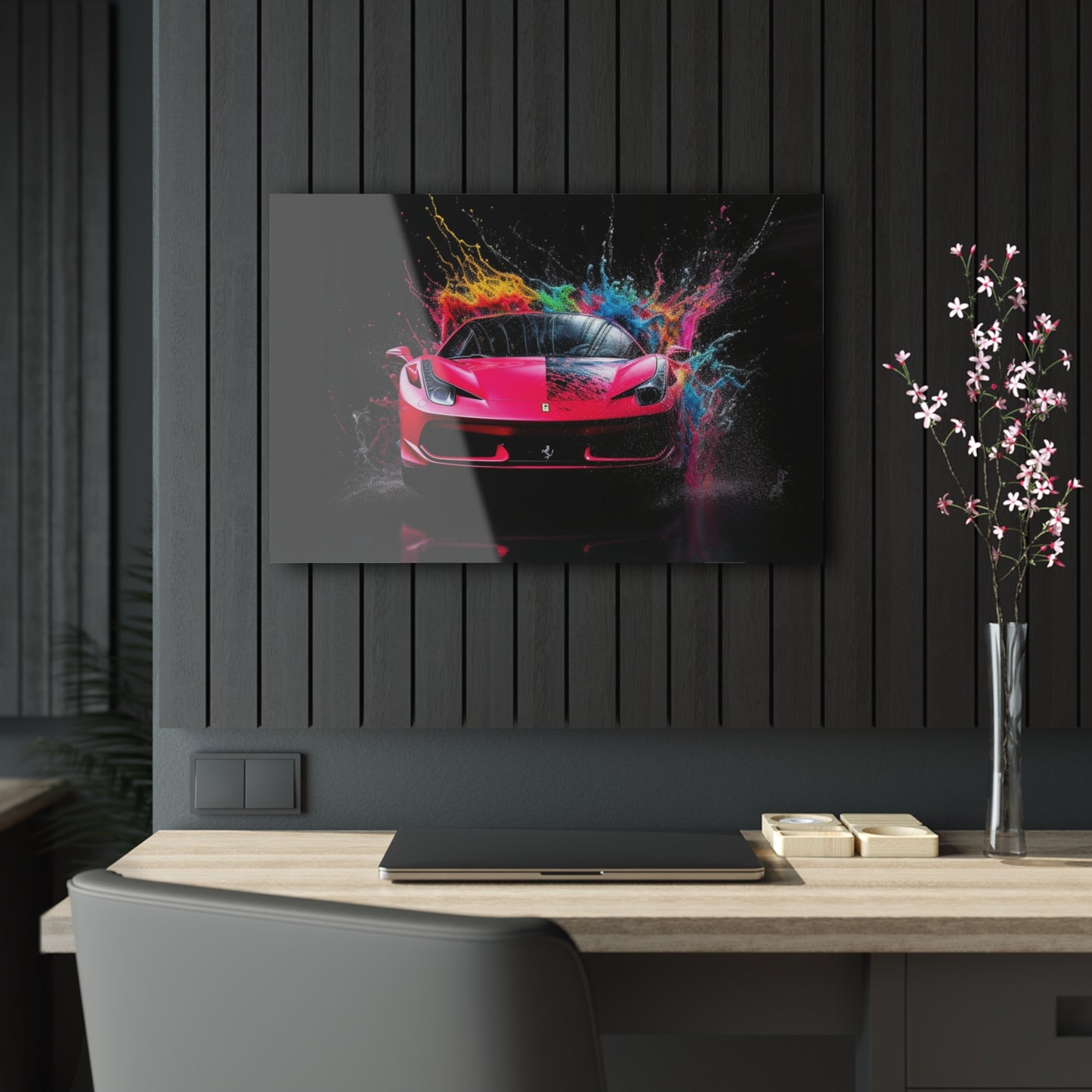 Acrylic Prints Ferrari Water Splash 2