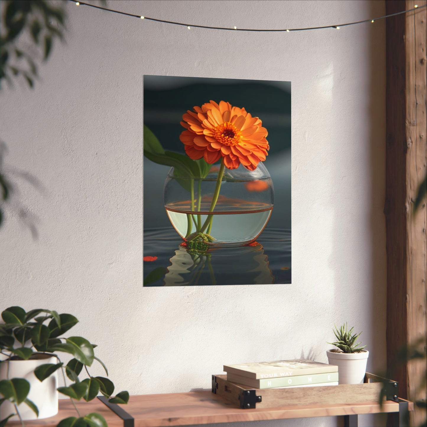 Premium Matte Vertical Posters Orange Zinnia 2