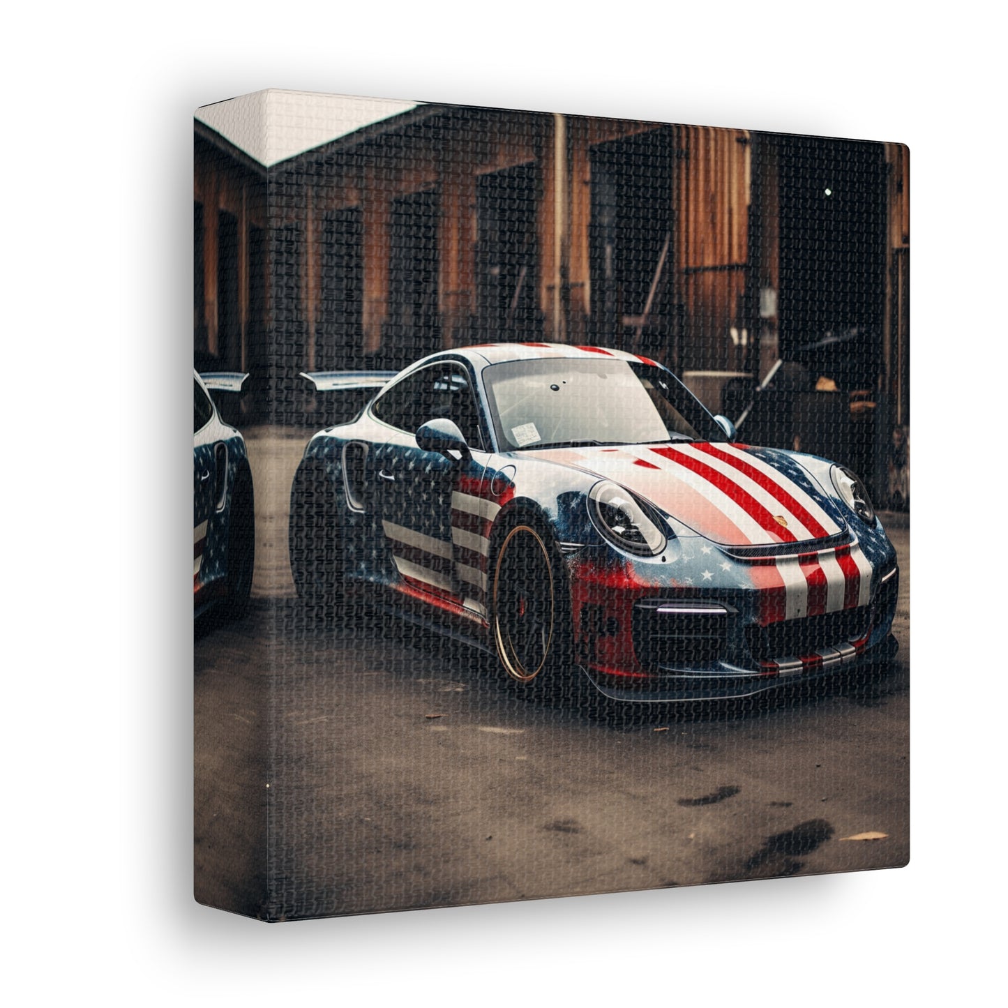 Canvas Gallery Wraps American Flag Porsche 3