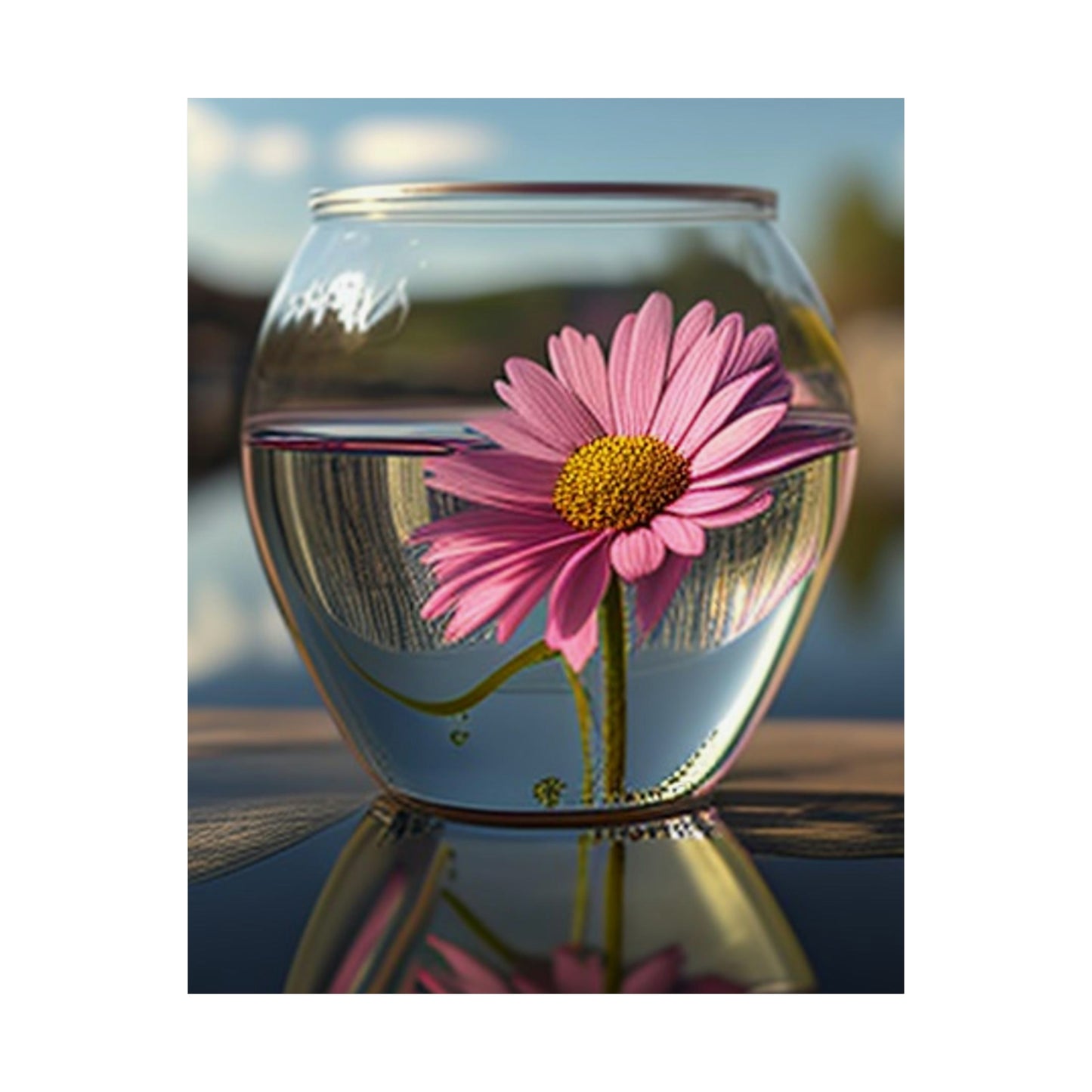 Premium Matte Vertical Posters Pink Daisy 3