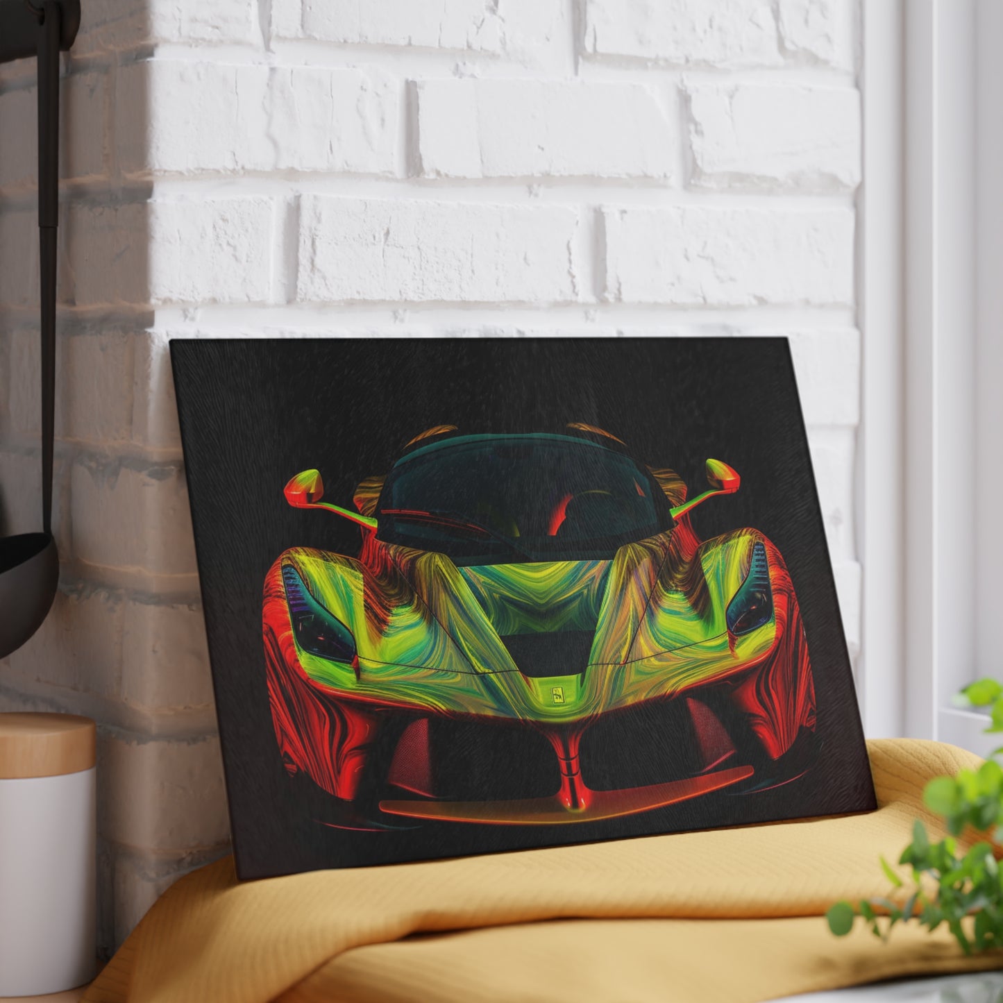 Glass Cutting Board Ferrari Neon 1